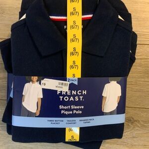 French Toast Navy Short Sleeve Polo Set of two. Size S